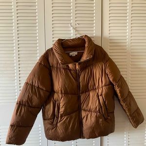 MANGO BROWN PUFFER JACKET!